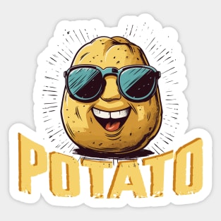 Funny Happy Potato Sticker